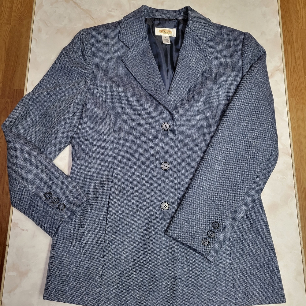 Talbots Petites Blazer Women’s Size 2P Blue Textured Career Work Jacket